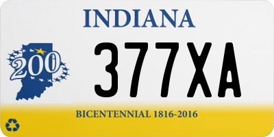 IN license plate 377XA