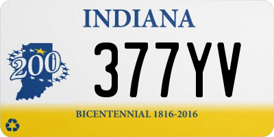 IN license plate 377YV