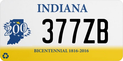 IN license plate 377ZB