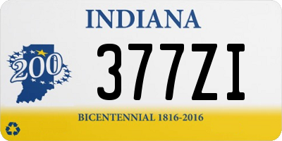 IN license plate 377ZI