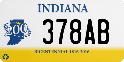 IN license plate 378AB