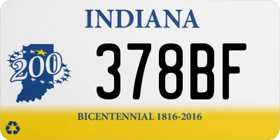 IN license plate 378BF