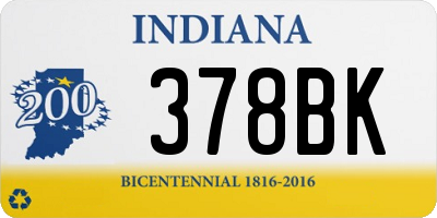 IN license plate 378BK