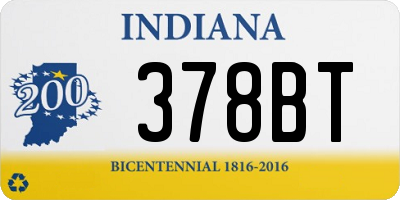 IN license plate 378BT