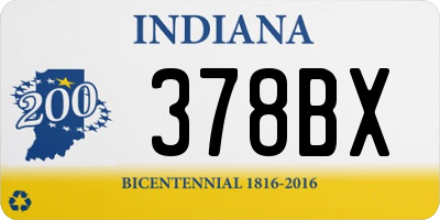 IN license plate 378BX