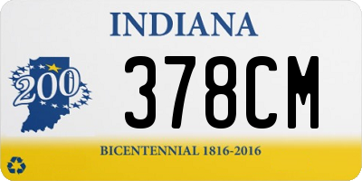 IN license plate 378CM