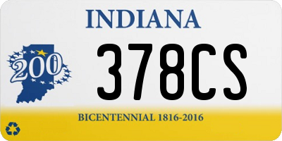 IN license plate 378CS