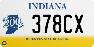 IN license plate 378CX