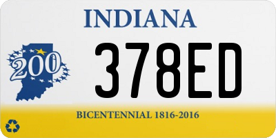 IN license plate 378ED