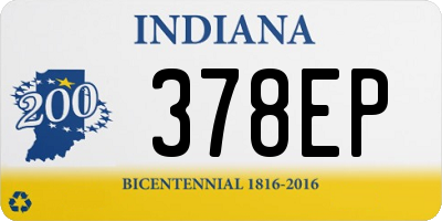 IN license plate 378EP