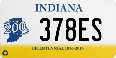 IN license plate 378ES