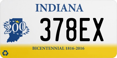 IN license plate 378EX