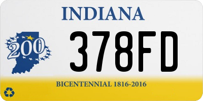 IN license plate 378FD