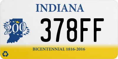 IN license plate 378FF