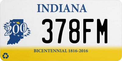 IN license plate 378FM