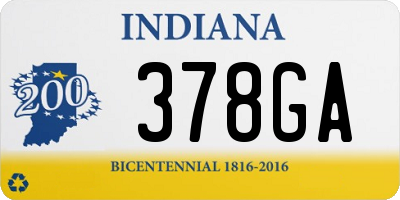 IN license plate 378GA