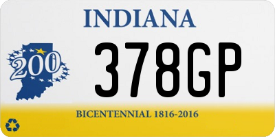 IN license plate 378GP