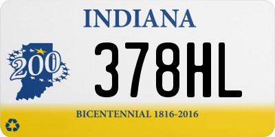 IN license plate 378HL