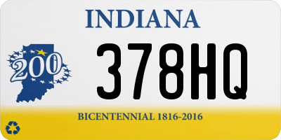 IN license plate 378HQ