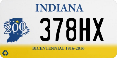 IN license plate 378HX