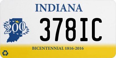 IN license plate 378IC