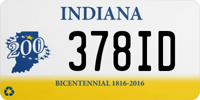 IN license plate 378ID