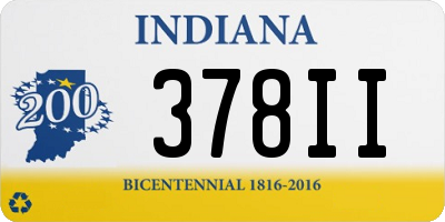 IN license plate 378II