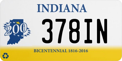 IN license plate 378IN