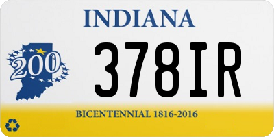 IN license plate 378IR