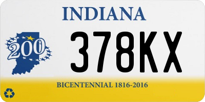 IN license plate 378KX