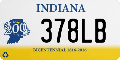 IN license plate 378LB