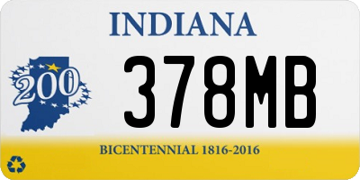IN license plate 378MB