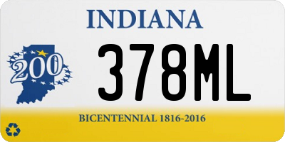 IN license plate 378ML