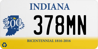 IN license plate 378MN