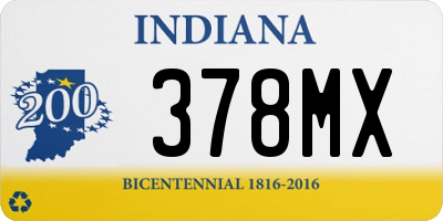 IN license plate 378MX