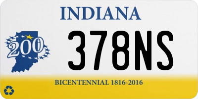 IN license plate 378NS