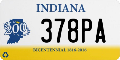 IN license plate 378PA