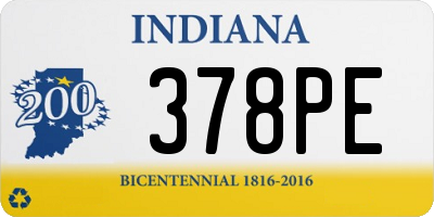 IN license plate 378PE