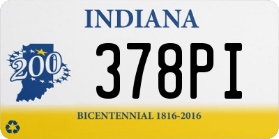 IN license plate 378PI