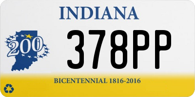 IN license plate 378PP