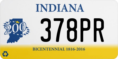 IN license plate 378PR