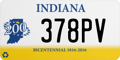 IN license plate 378PV