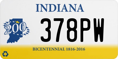 IN license plate 378PW