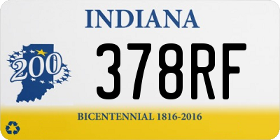 IN license plate 378RF