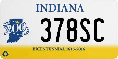 IN license plate 378SC