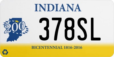 IN license plate 378SL