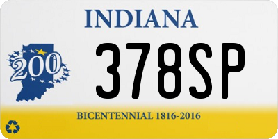 IN license plate 378SP