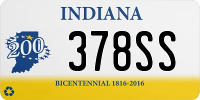 IN license plate 378SS