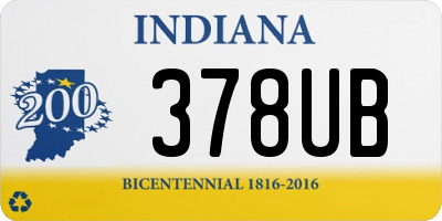 IN license plate 378UB