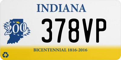 IN license plate 378VP